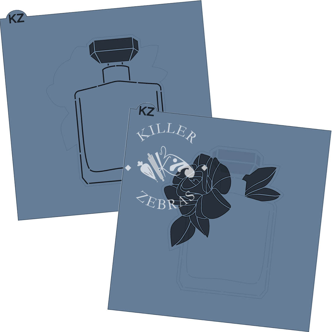 Floral Perfume Bottle Cutter/Stencil
