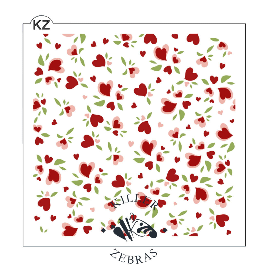 5.5 x 5.5 Stencil Heart of a Rose 3 Part Stencil