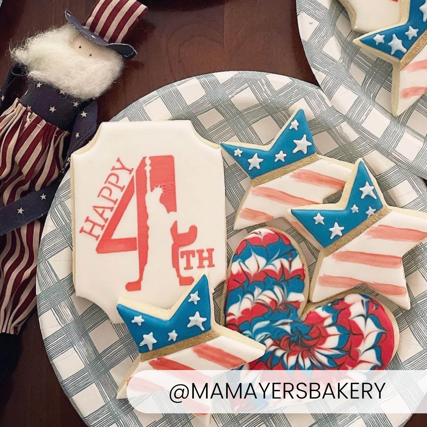 5.5 x 5.5 Stencil Happy 4th – Cookie Stencil