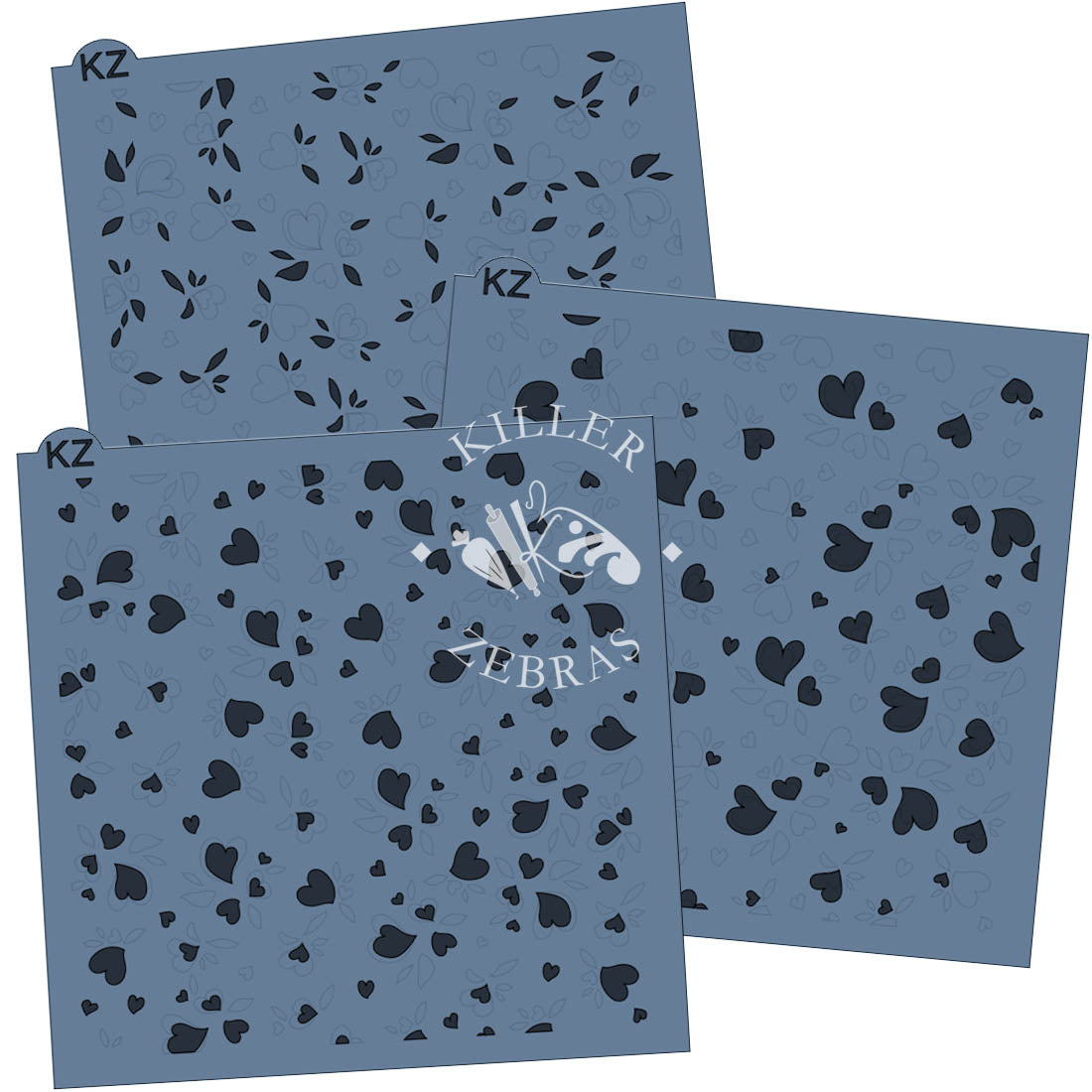 5.5 x 5.5 Stencil Heart of a Rose 3 Part Stencil