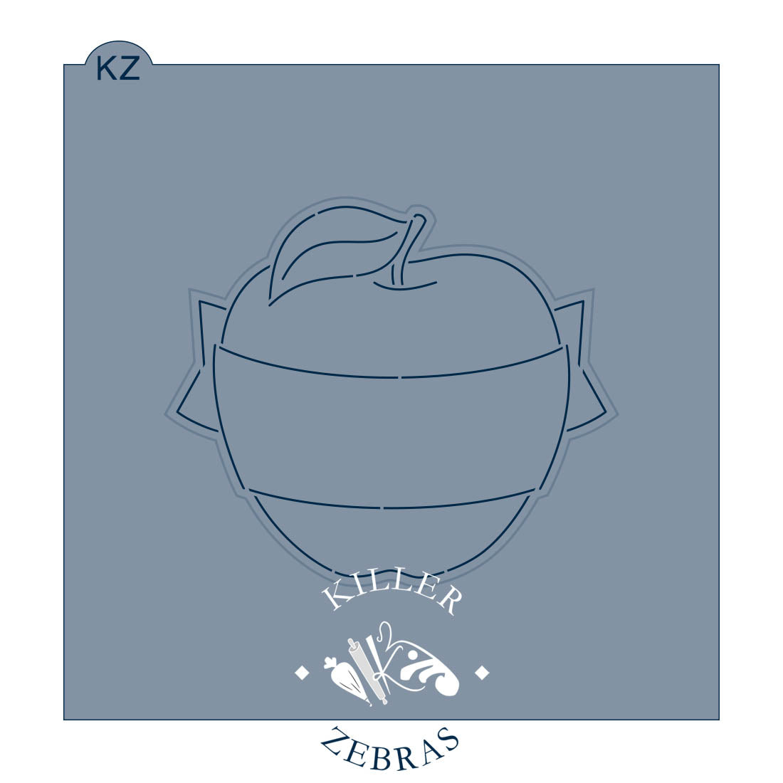 Cookie Cutters Apple With Banner – Cookie Cutter & Stencil Set
