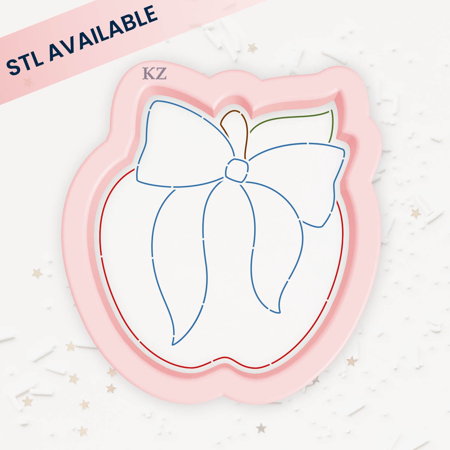 Cookie Cutters Apple with Bow Cutter/Stencil