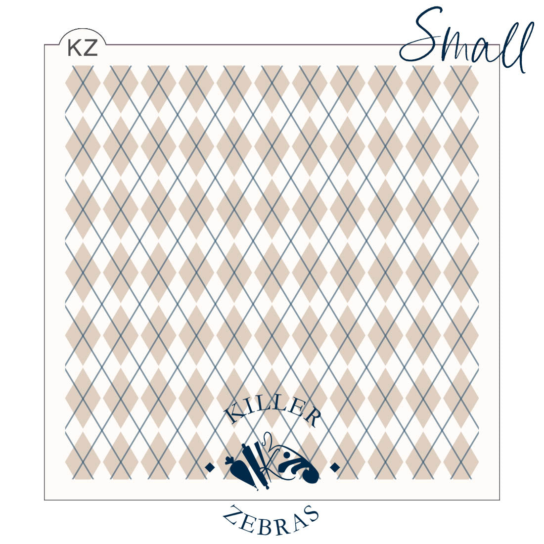 5.5 x 5.5 Stencil Argyle 2 Part Stencil