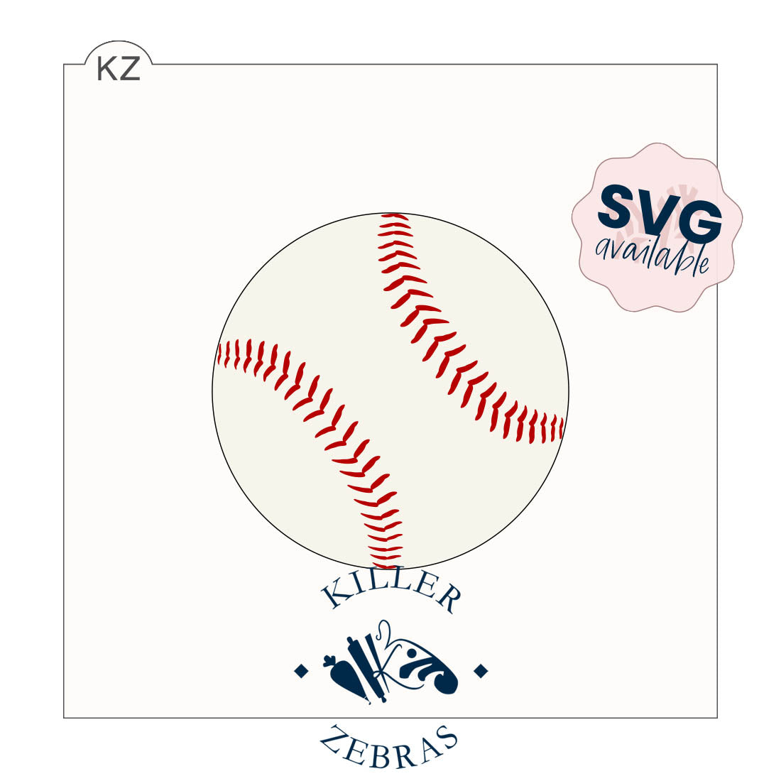 5.5 x 5.5 Stencil Baseball – Cookie Stencil