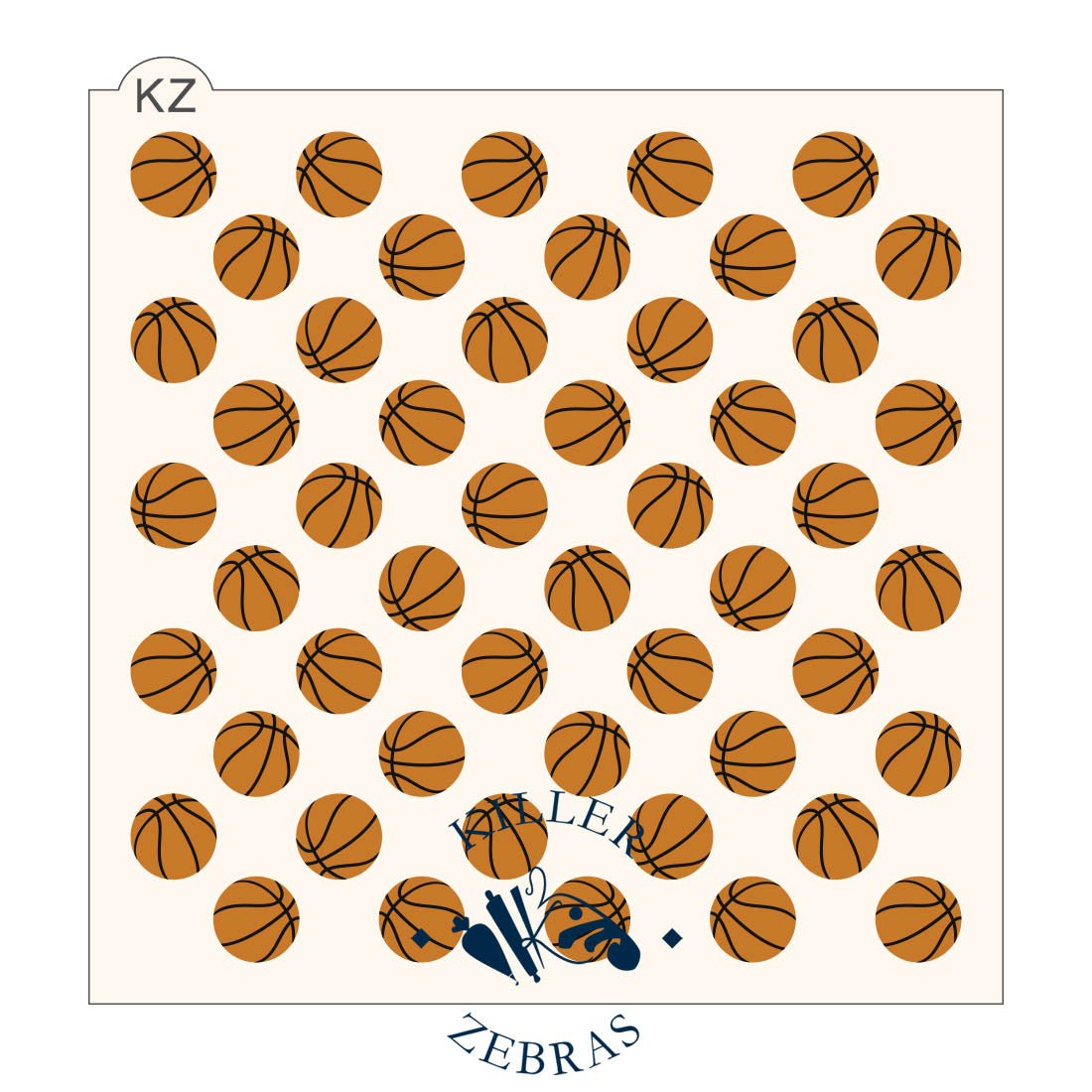 5.5 x 5.5 Stencil Sports Balls – Layered Cookie Stencil