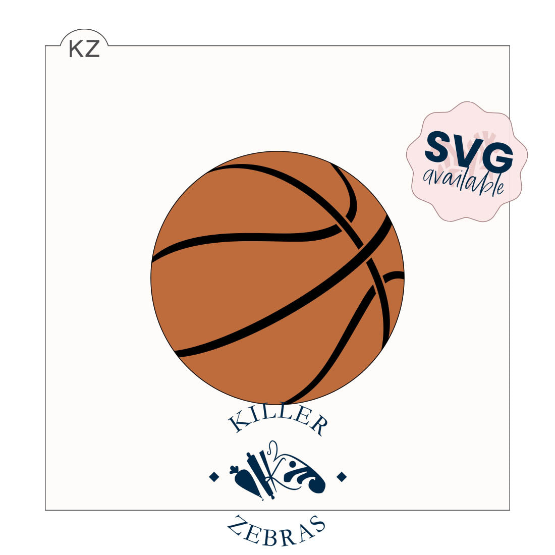 5.5 x 5.5 Stencil Basketball – Cookie Stencil