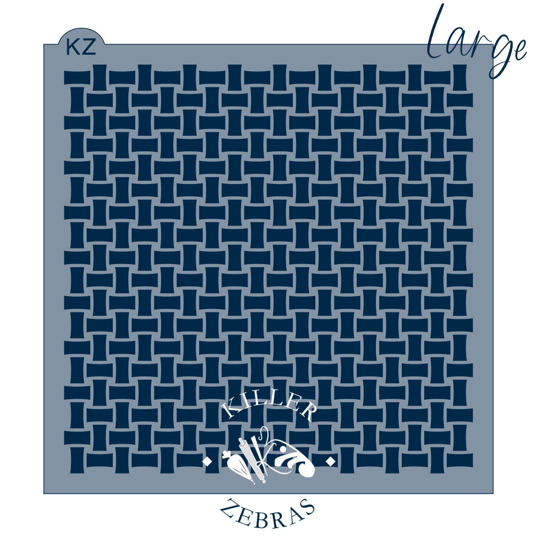 5.5 x 5.5 Stencil Basketweave – Cookie Stencil
