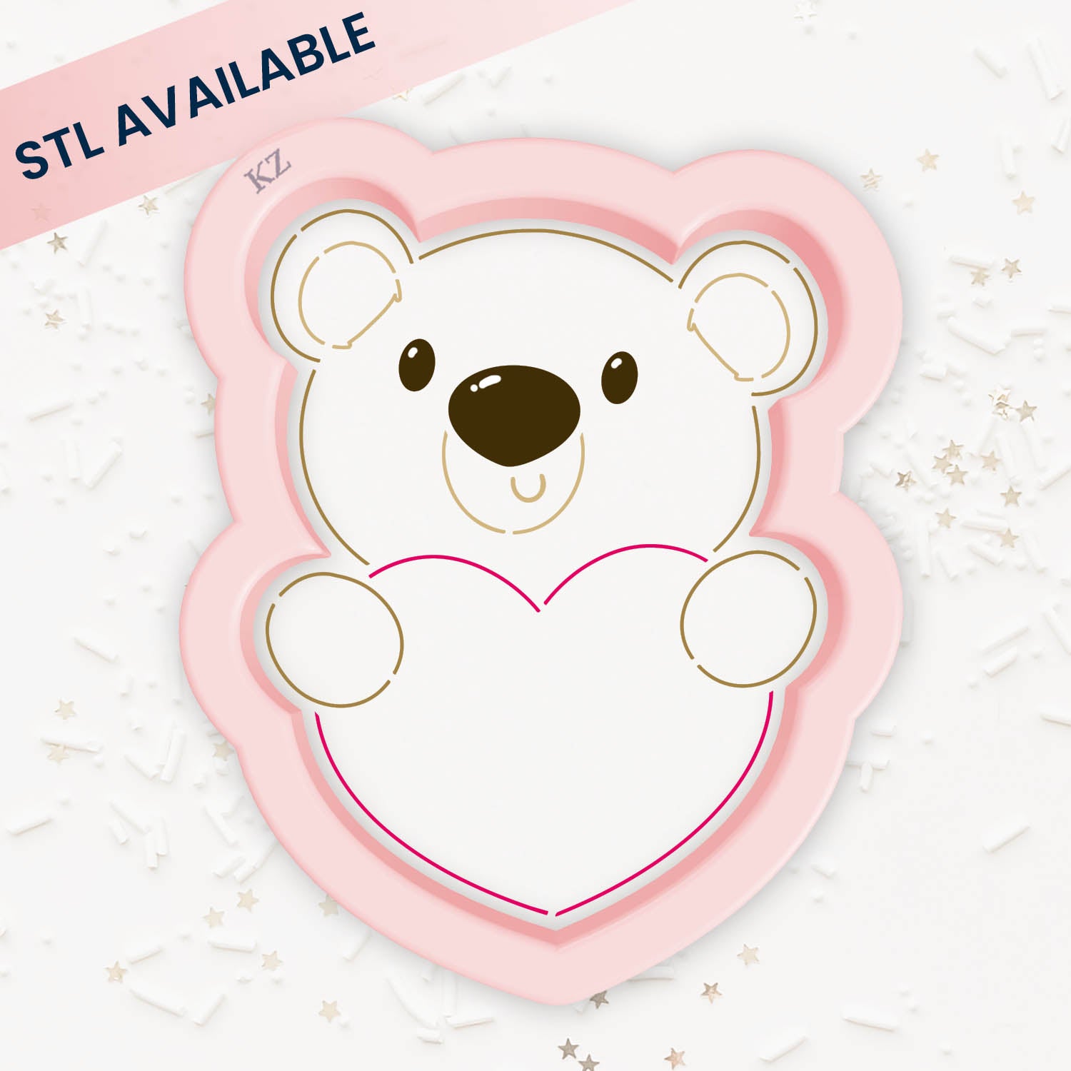 Cookie Cutters Bear with Heart Cutter/Stencil