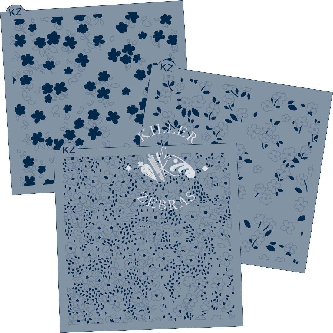 5.5 x 5.5 Stencil Begonia Haze – Layered Cookie Stencil