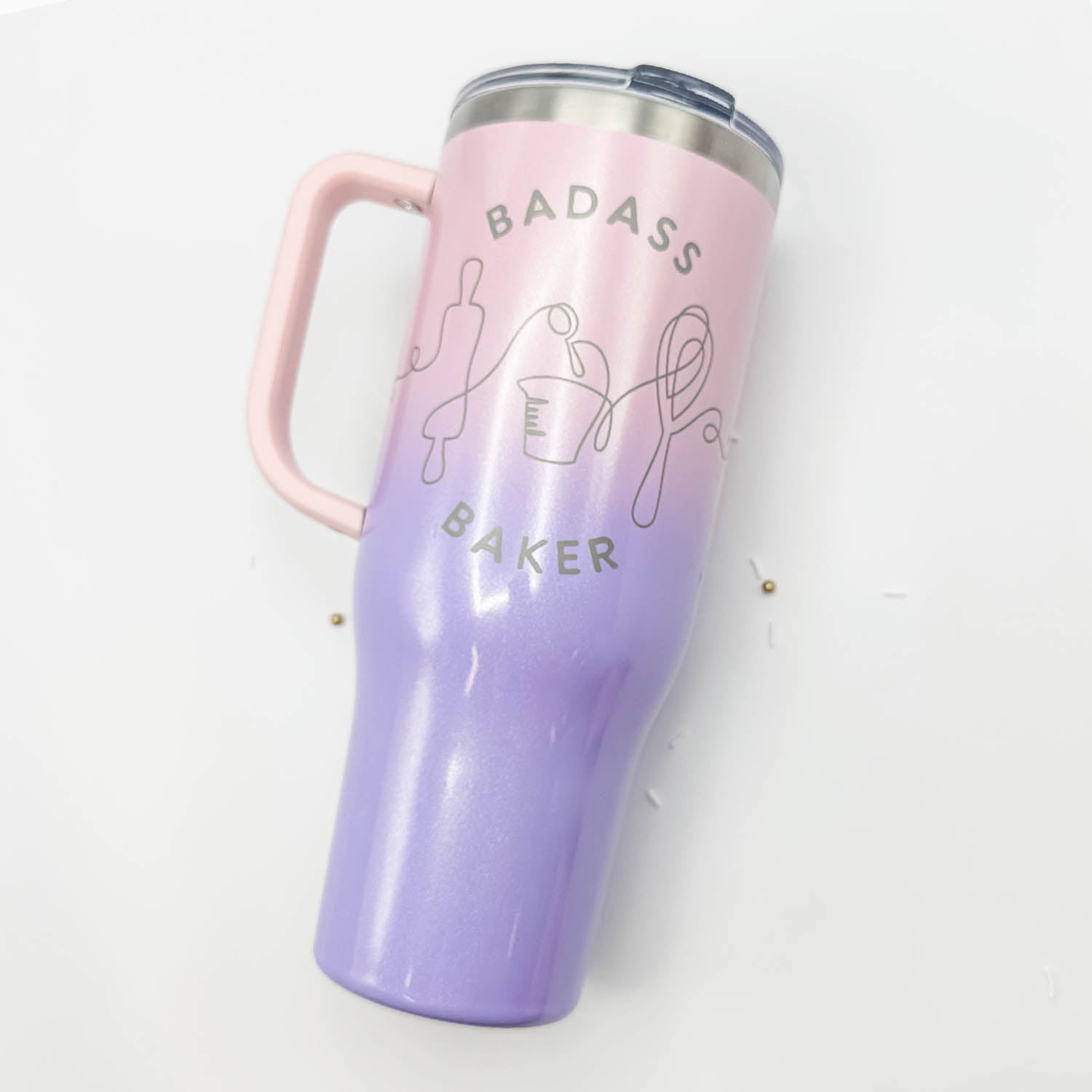 Tumbler Berry Ombre Glitter Stainless Steel 40 oz. Tumbler with Handle