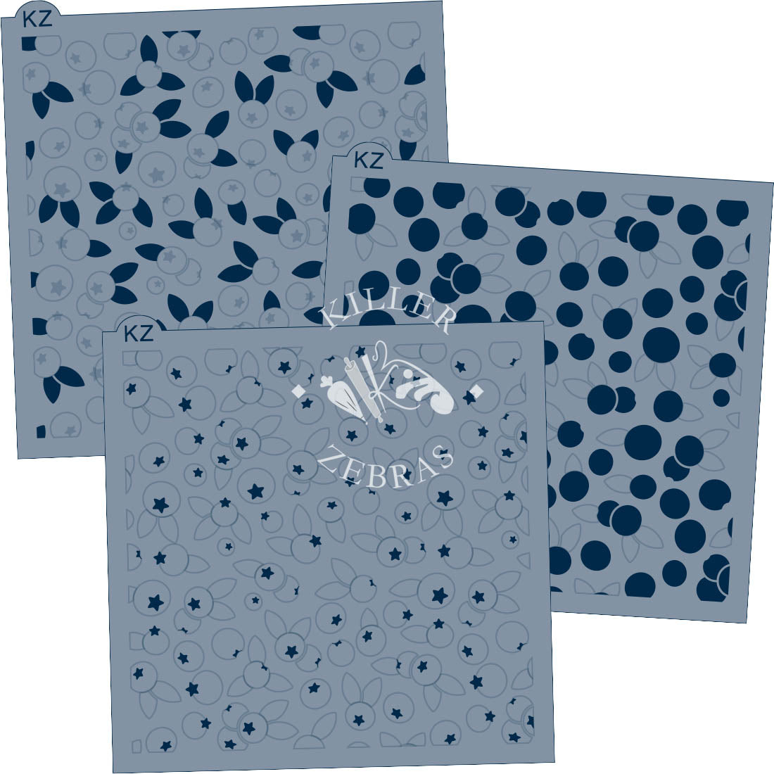 5.5 x 5.5 Stencil Blueberries – Layered Cookie Stencil