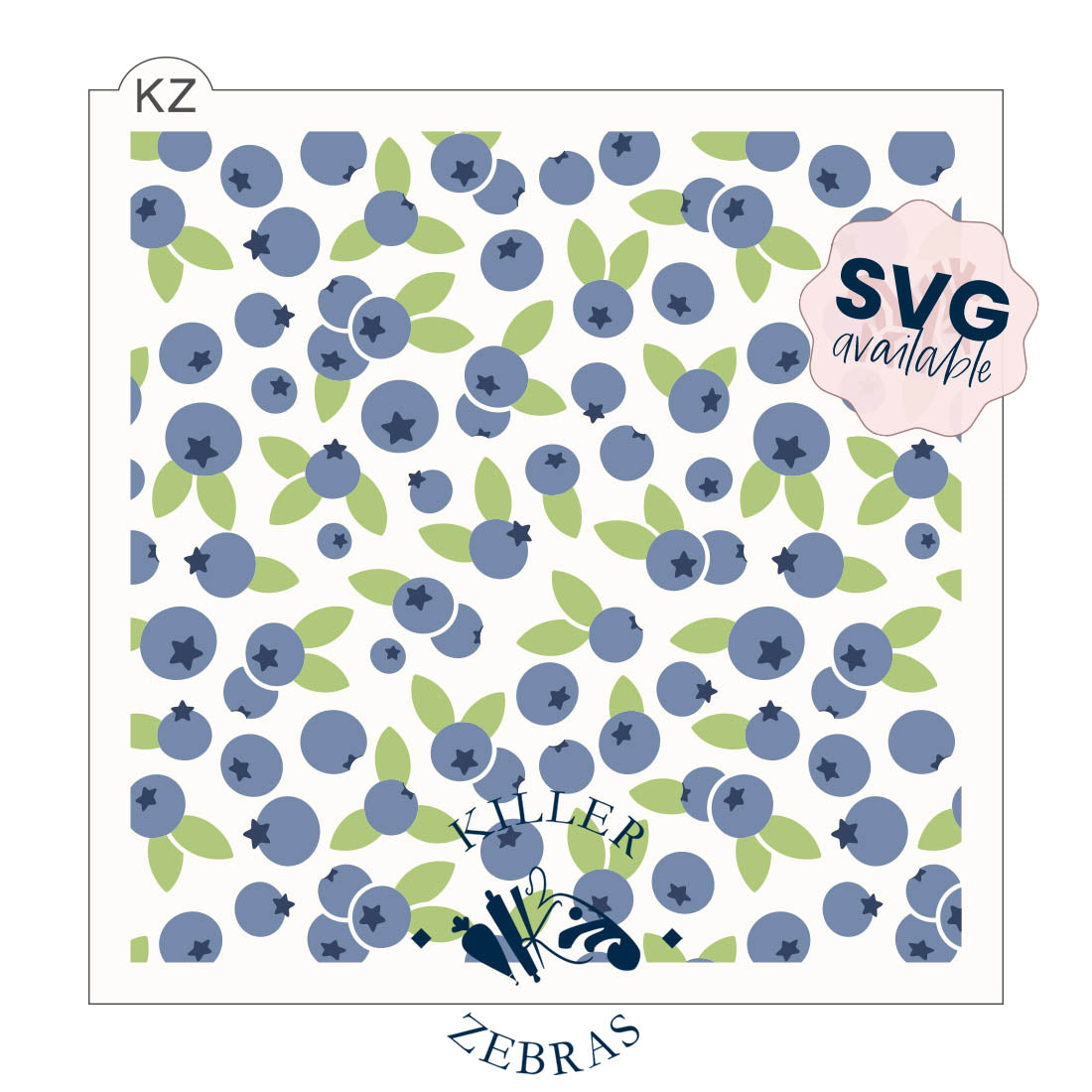 5.5 x 5.5 Stencil Blueberries – Layered Cookie Stencil