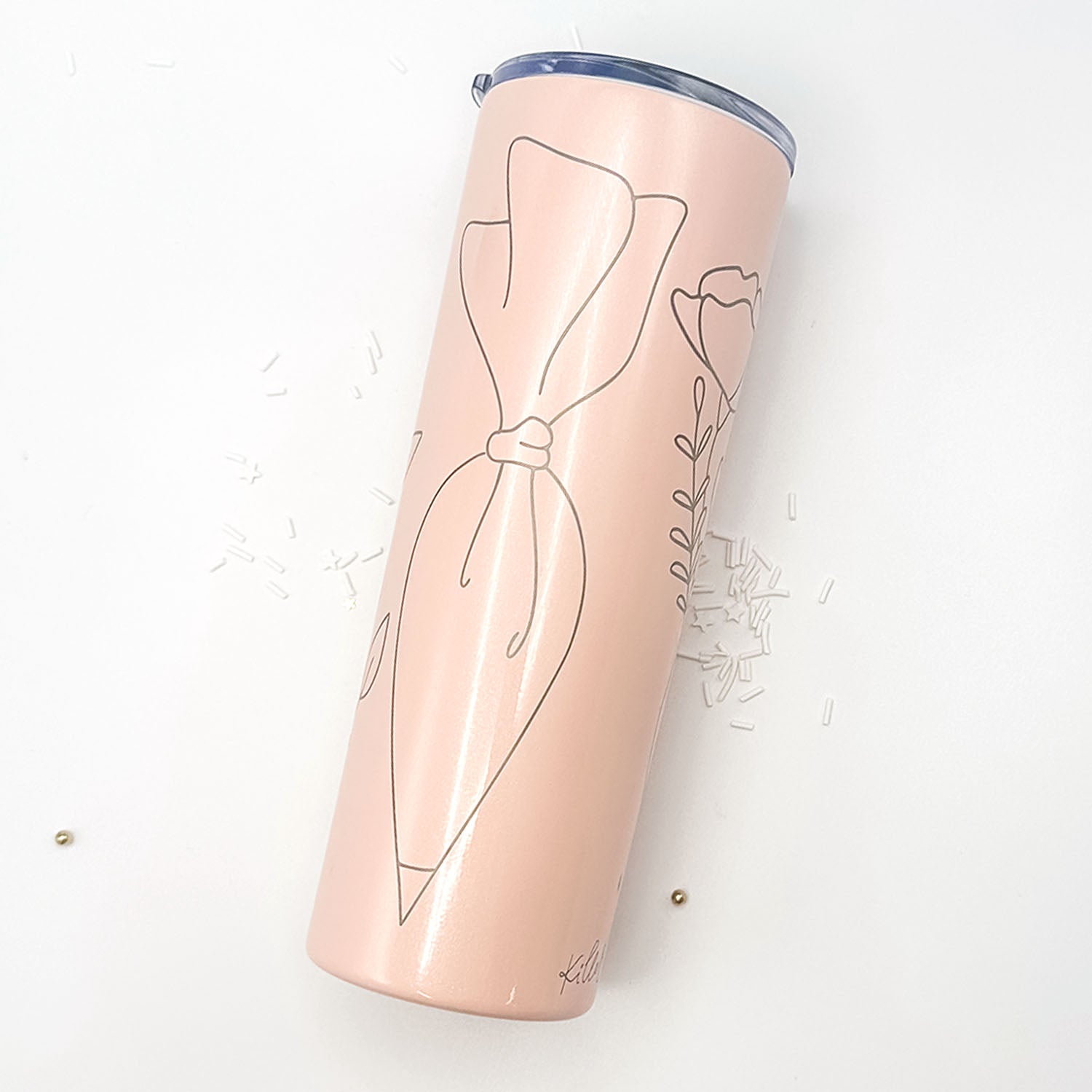 Tumbler Blush Glitter Stainless Steel 20 oz. Tumbler