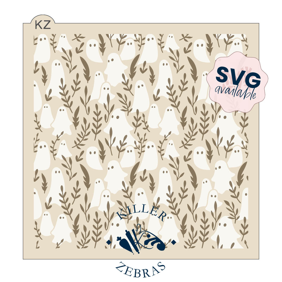 5.5 x 5.5 Stencil Boho Ghosts 2 Part Stencil