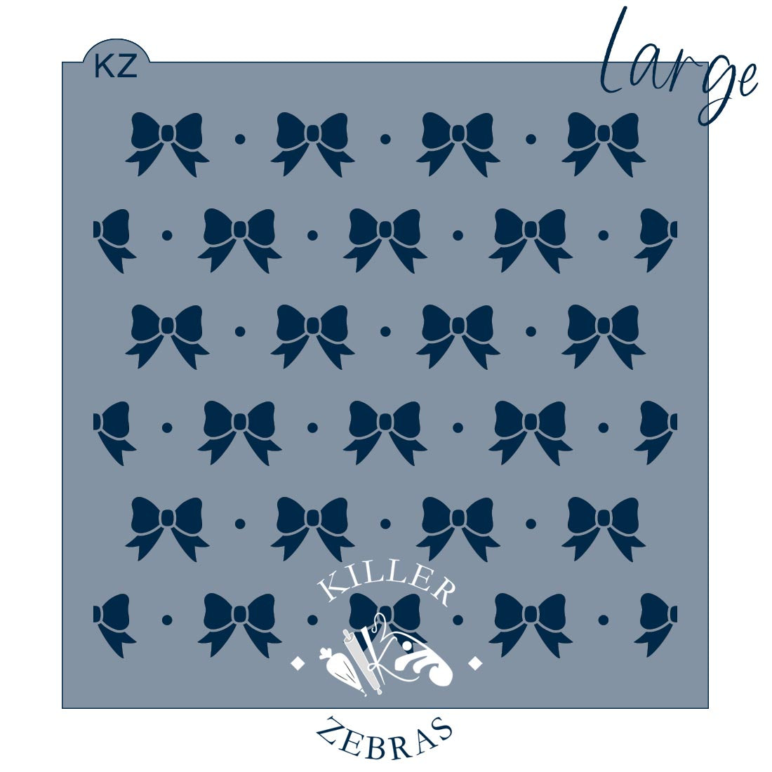 5.5 x 5.5 Stencil Bows and Polka Dots Stencil Large