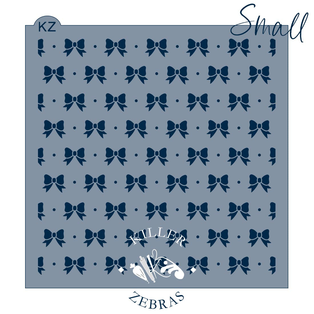 5.5 x 5.5 Stencil Bows and Polka Dots Stencil Small