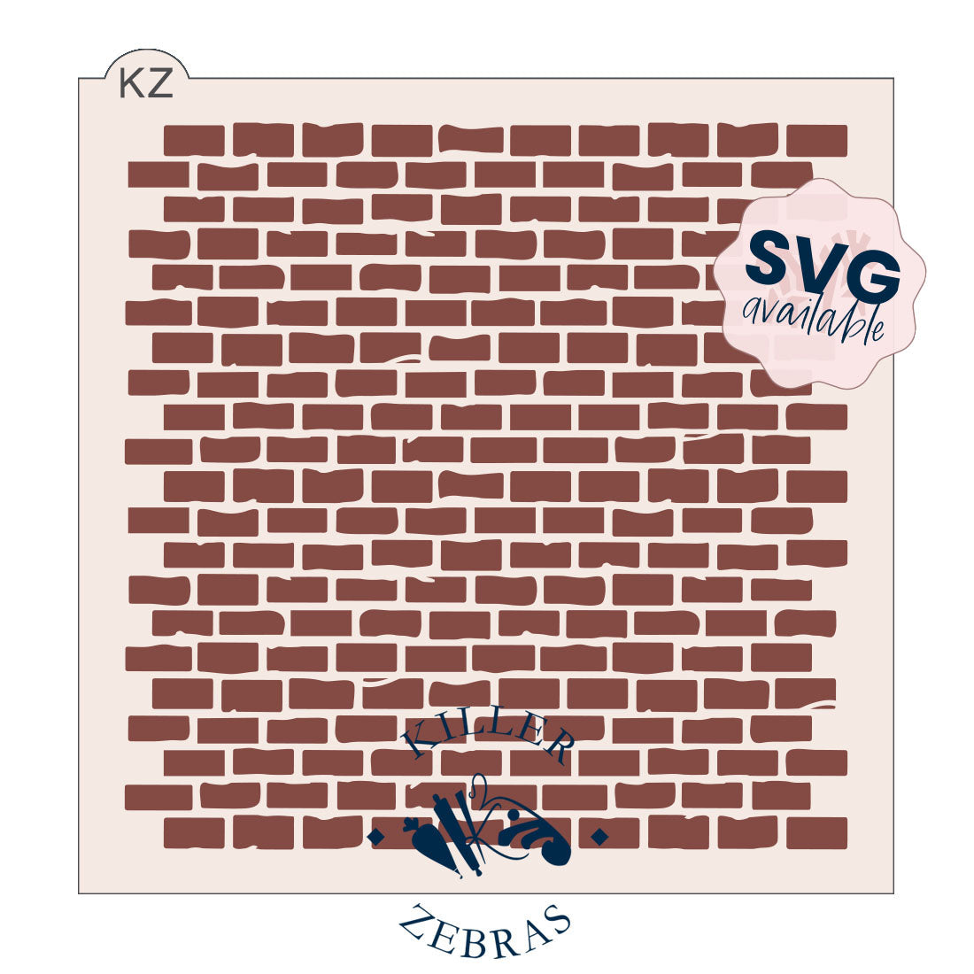 5.5 x 5.5 Stencil Bricks Stencil