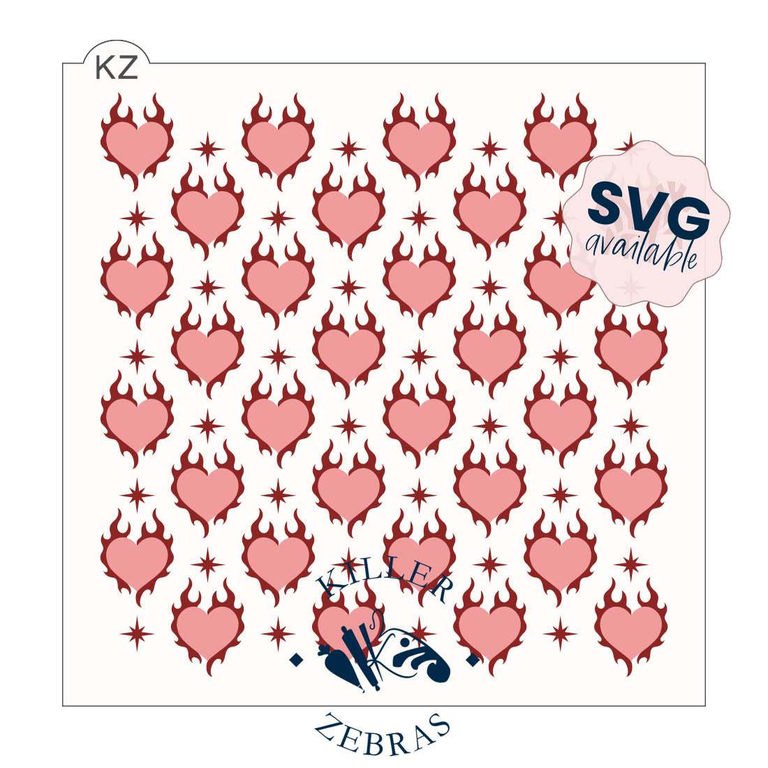 5.5 x 5.5 Stencil Burning Love 2 Part Stencil