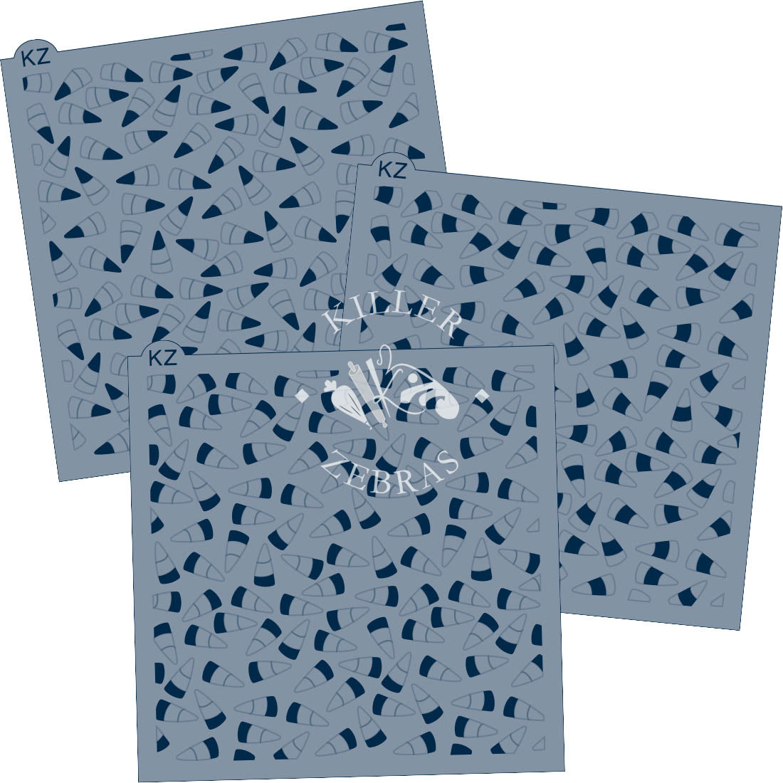 5.5 x 5.5 Stencil Candy Corn 3 Part Stencil