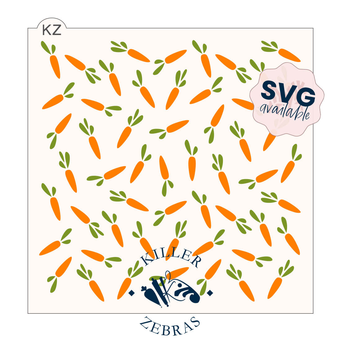 5.5 x 5.5 Stencil Carrots – Layered Cookie Stencil