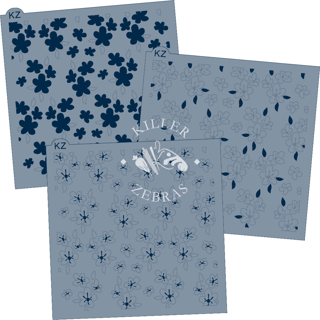 5.5 x 5.5 Stencil Cheerful Blooms – Layered Cookie Stencil