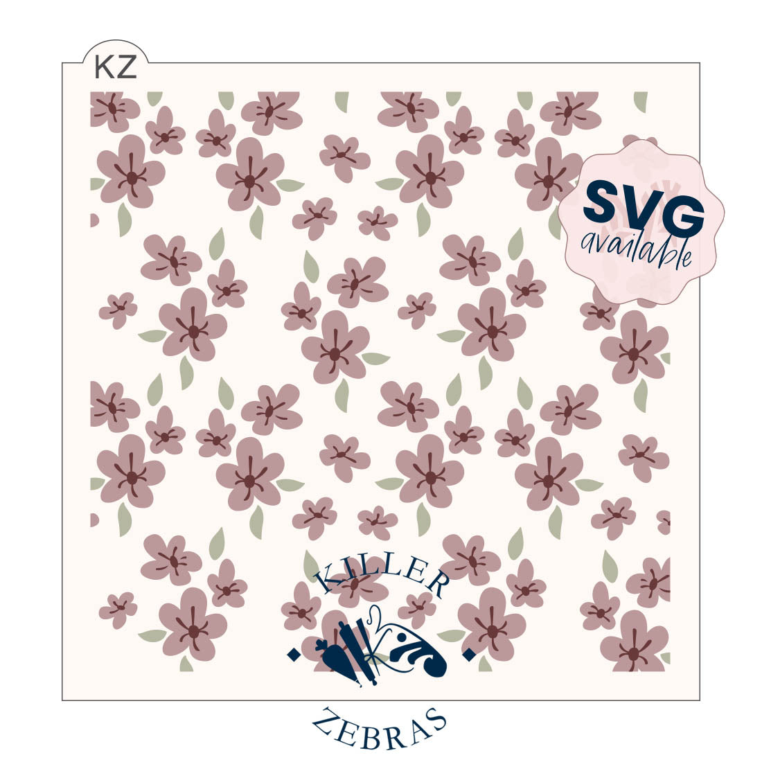 5.5 x 5.5 Stencil Cheerful Blooms – Layered Cookie Stencil