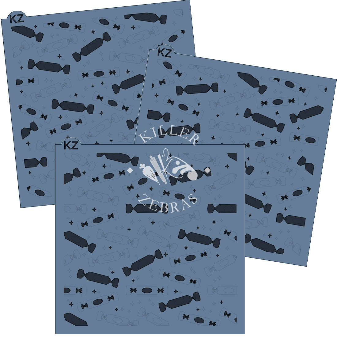 5.5 x 5.5 Stencil Christmas Crackers 3 Part Stencil