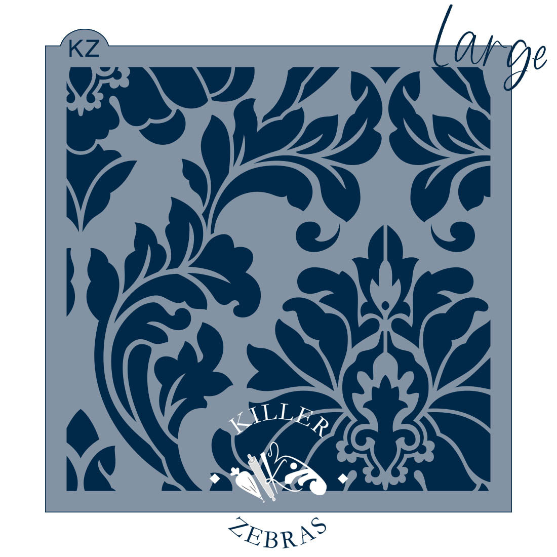 5.5 x 5.5 Stencil Classic Damask Stencil Large
