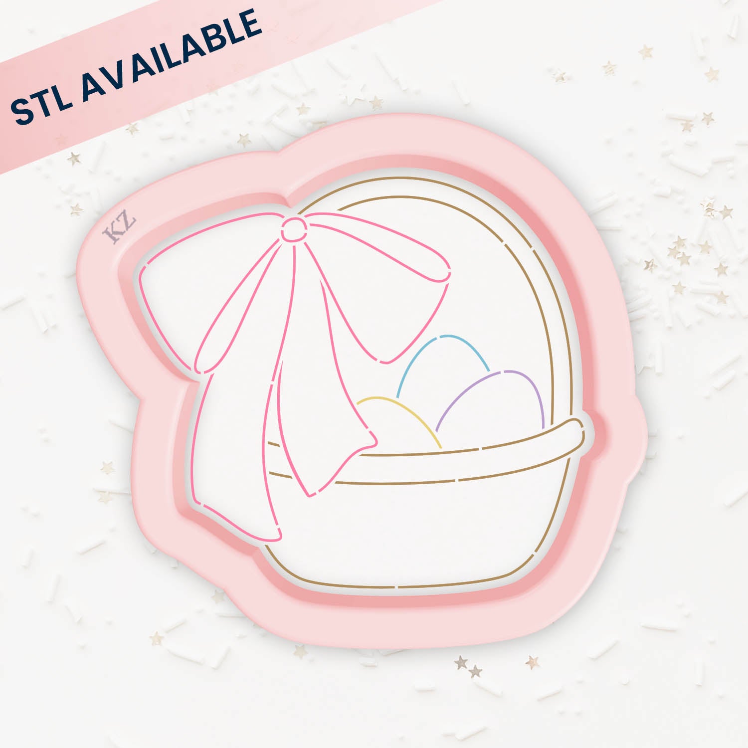 Cookie Cutters Classic Easter Basket with Bow – Cookie Cutter & Stencil Set