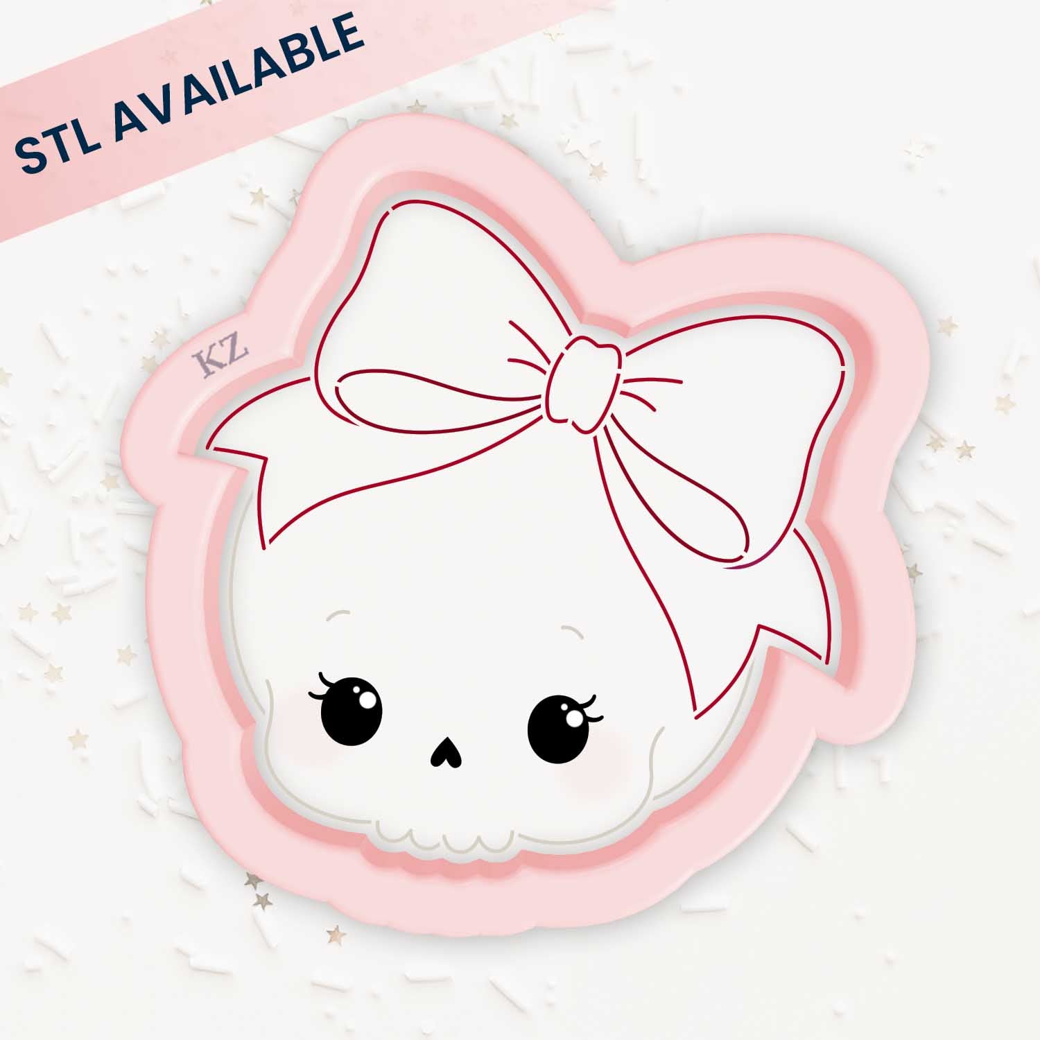 Coquette Skull – Cookie Cutter & Stencil Set