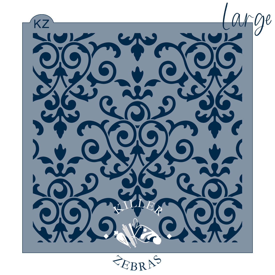5.5 x 5.5 Stencil Damask – Cookie Stencil