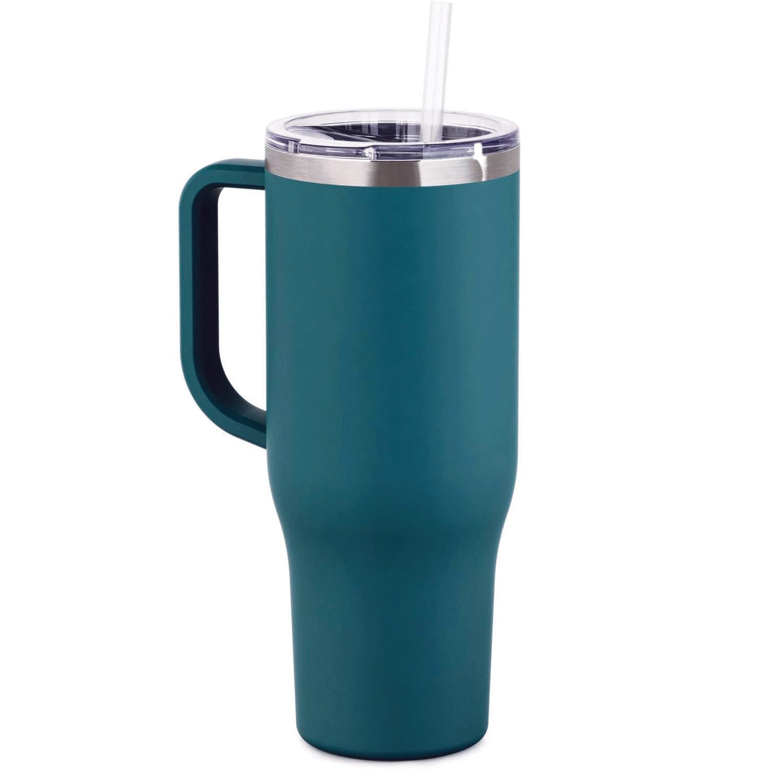 Tumbler Teal Satin Stainless Steel 40 oz. Tumbler with Handle