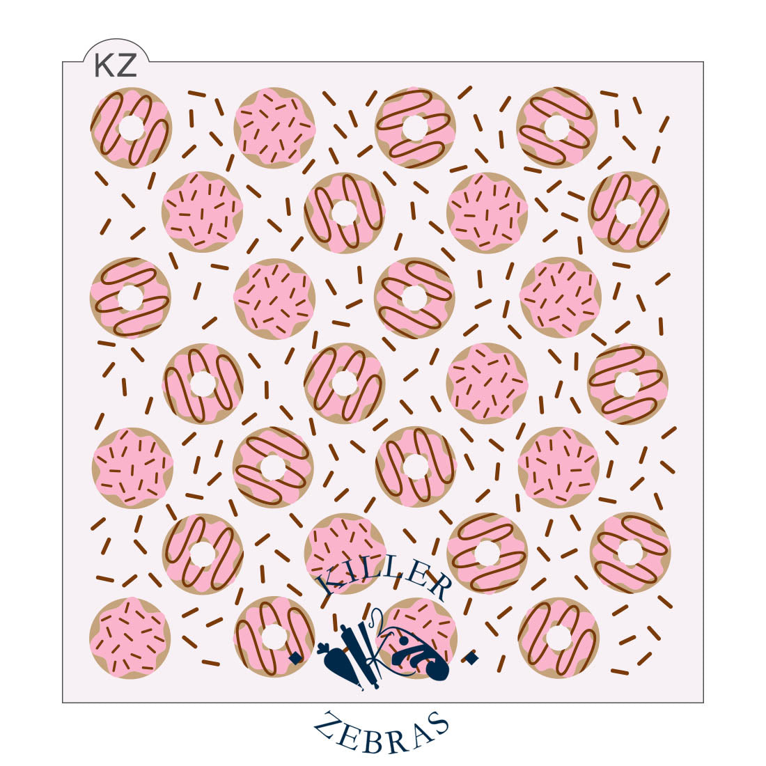 5.5 x 5.5 Stencil Donuts 3 Part Stencil