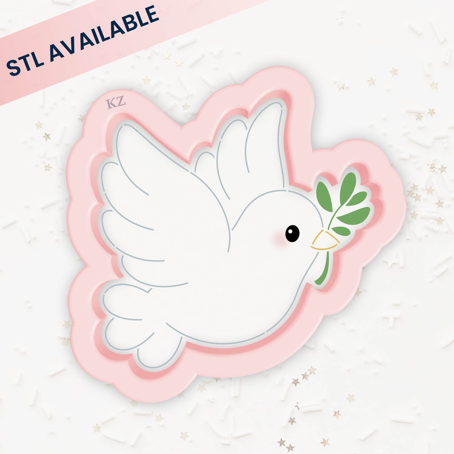 Cookie Cutters Dove with Branch – Cookie Cutter & Stencil Set