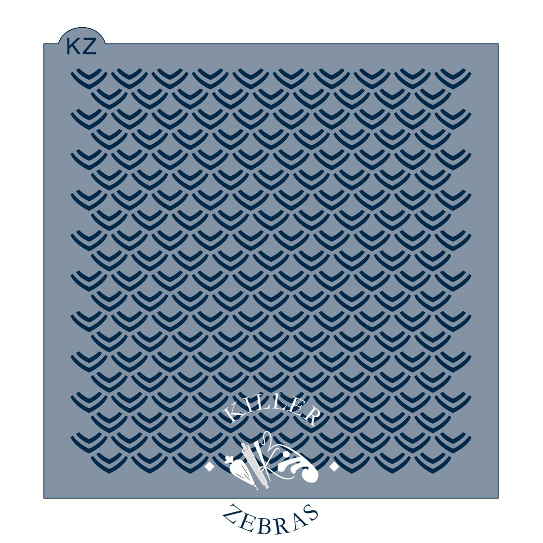 5.5 x 5.5 Stencil Dragon Scales Stencil