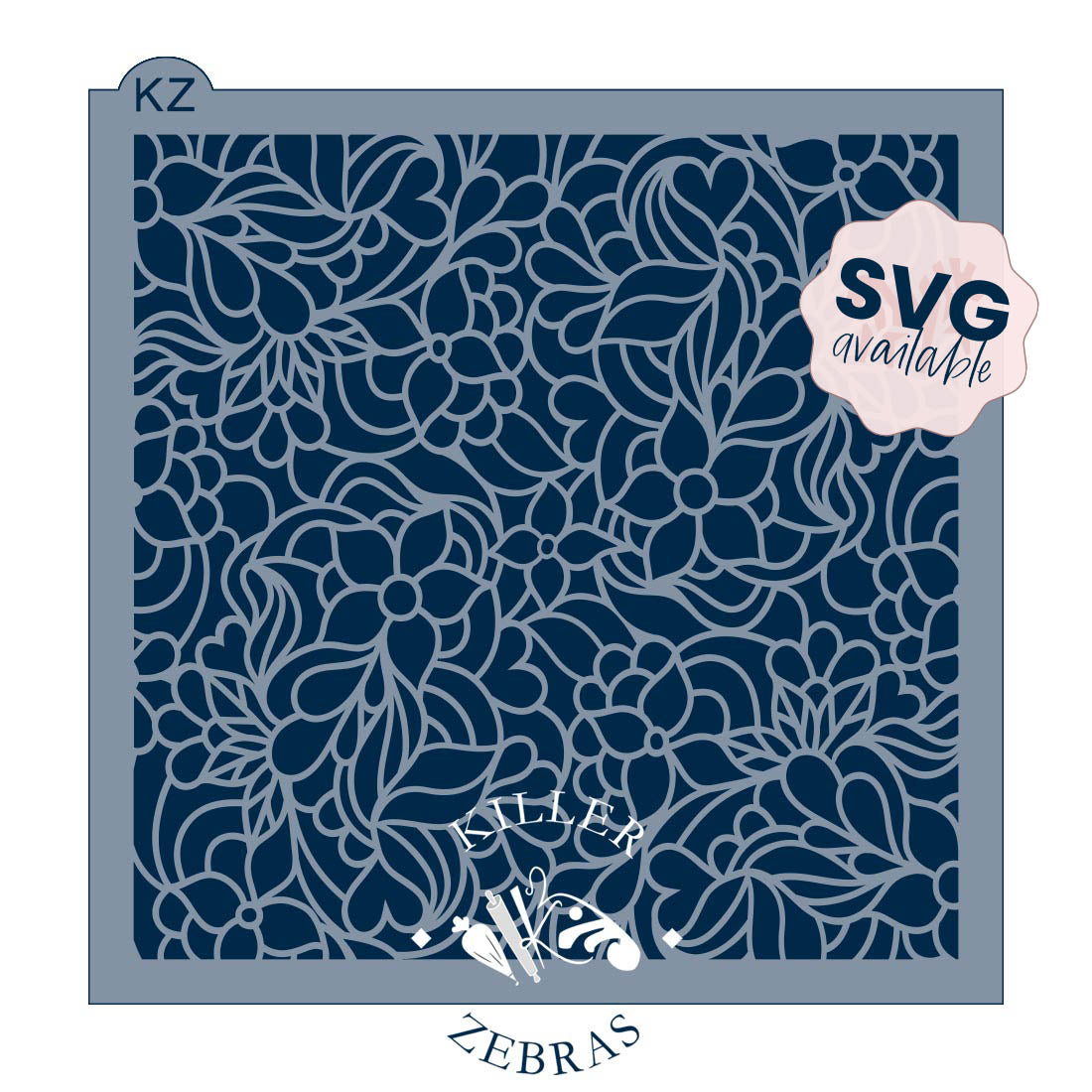 5.5 x 5.5 Stencil Floral Lace Stencil