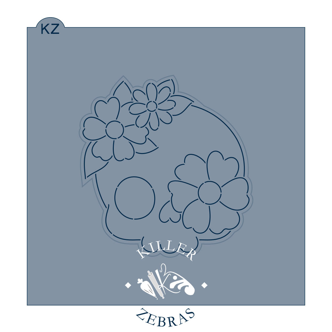 Cookie Cutters Floral Skull – Cookie Cutter & Stencil Set