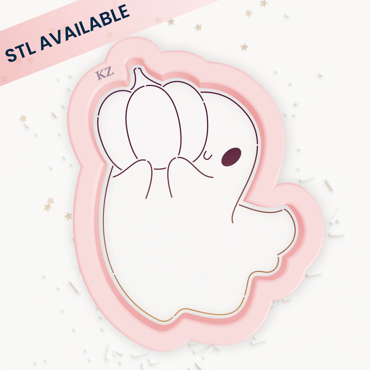Cookie Cutters Ghost Holding Pumpkin – Cookie Cutter & Stencil Set