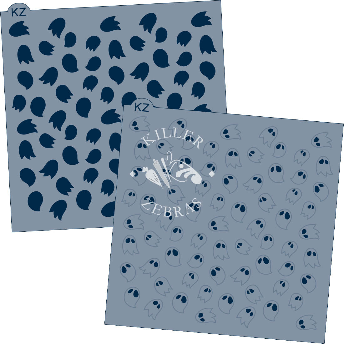 5.5 x 5.5 Stencil Ghosties 2 Part Stencil