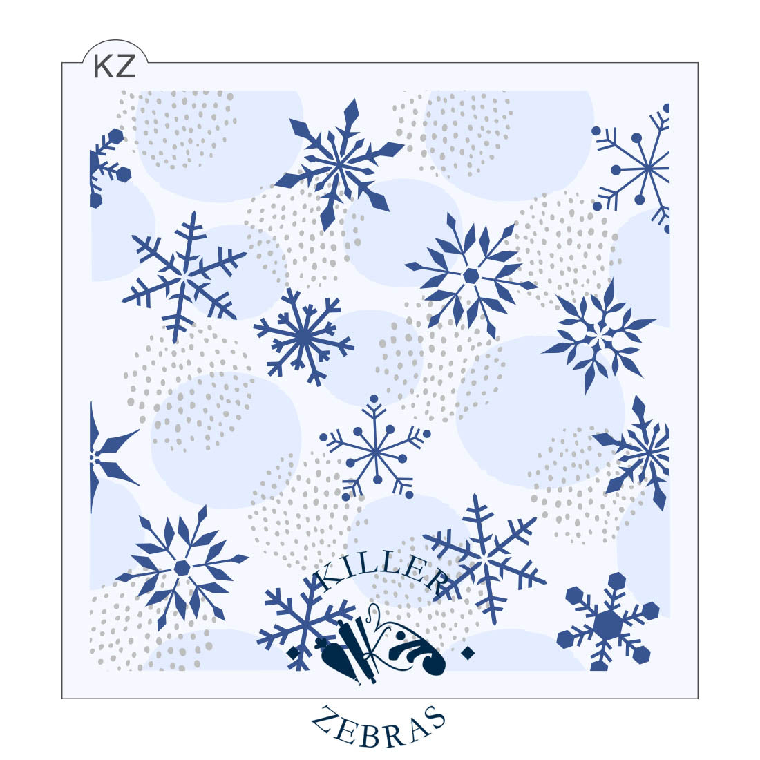 5.5 x 5.5 Stencil Glam Dots 3 Part Stencil Glam Dots w Snowflakes Set of 4