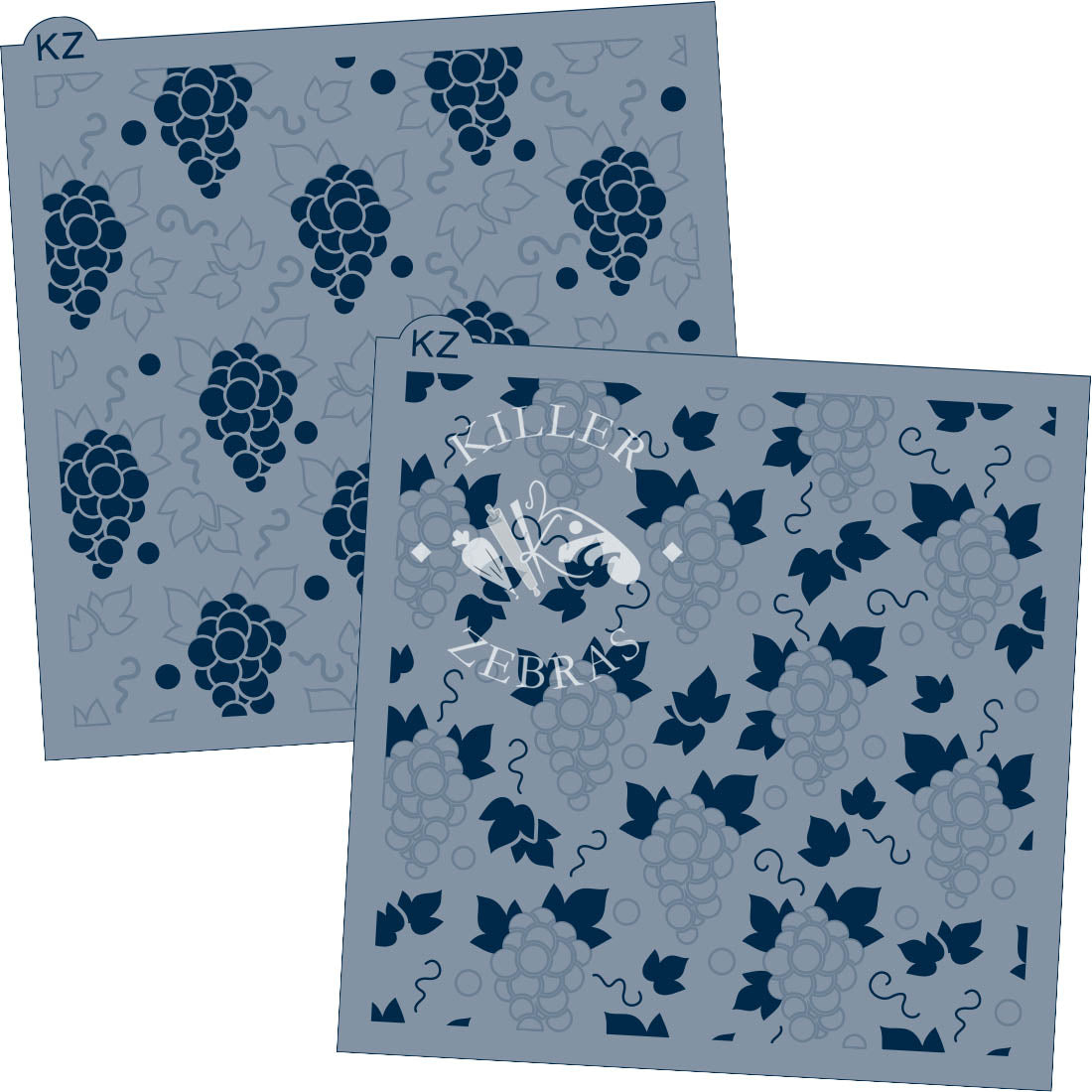 5.5 x 5.5 Stencil Grapes 2 Part Stencil