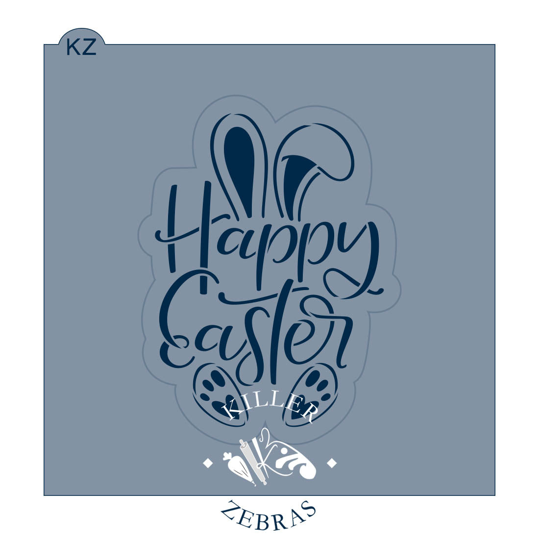 Cookie Cutters Happy Easter (Style 2) – Cookie Cutter & Stencil Set