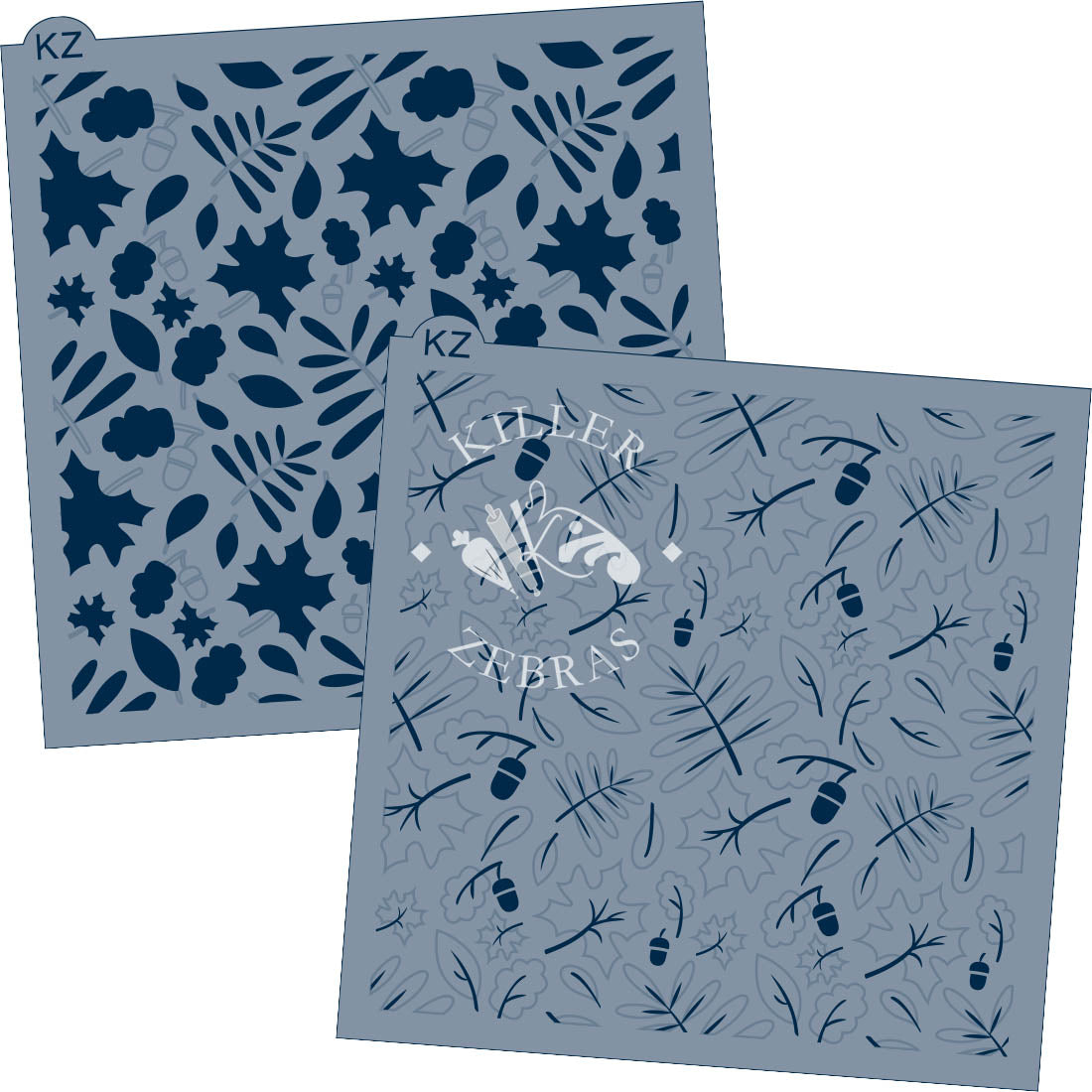 5.5 x 5.5 Stencil Harvest Leaves 2 Part Stencil