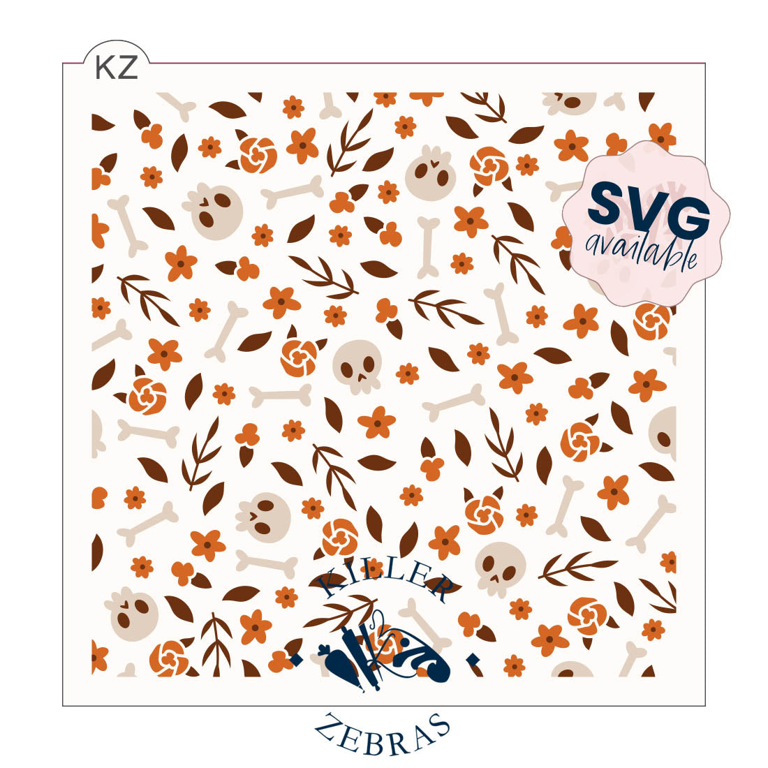 5.5 x 5.5 Stencil Haunted Blooms 3 Part Stencil