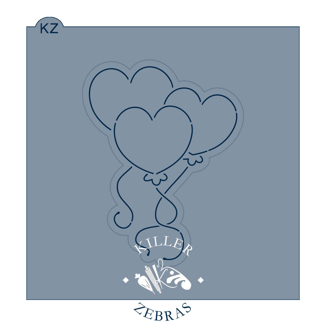 Cookie Cutters Heart Balloon Bunch Cutter/Stencil