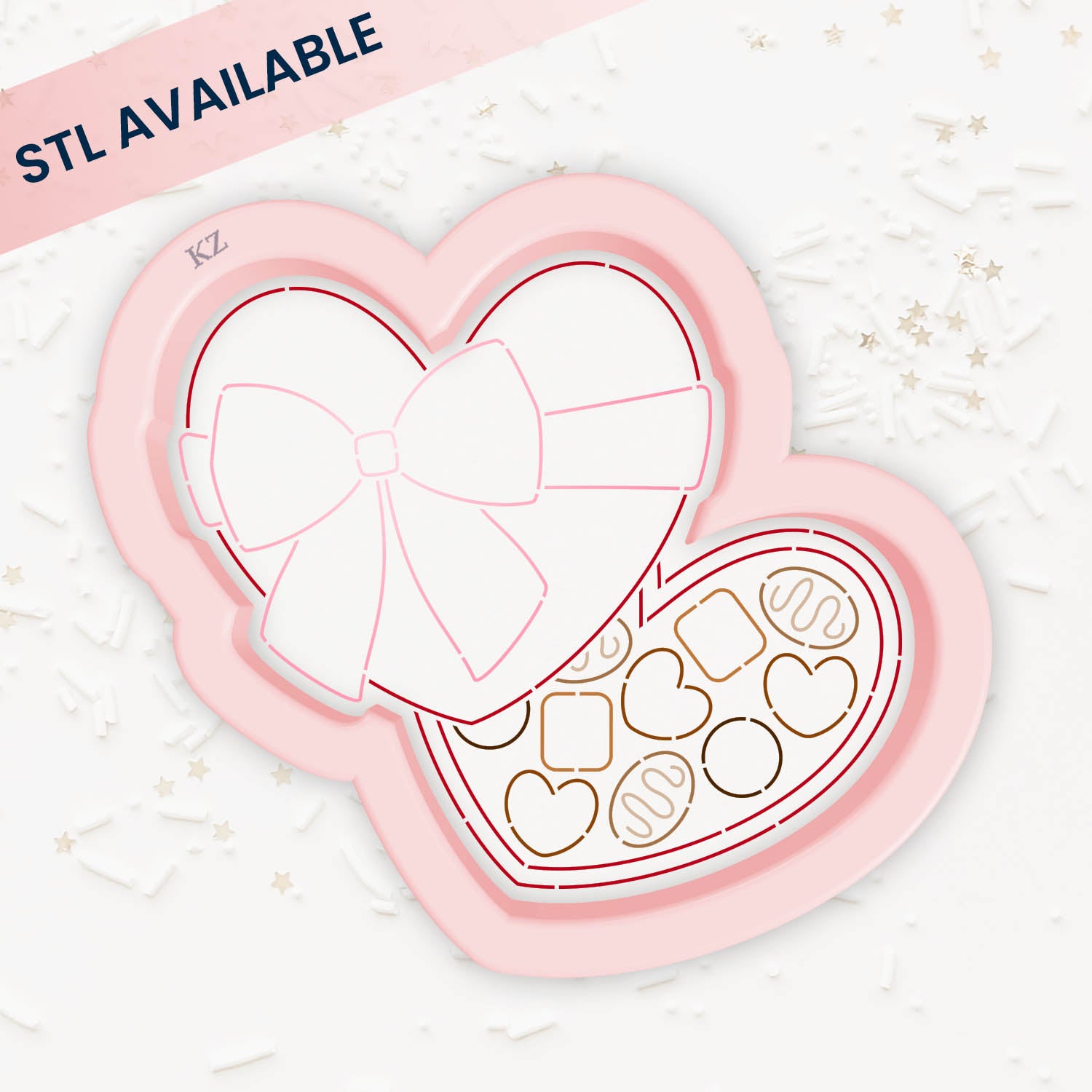 Cookie Cutters Heart Chocolate Box Cutter/Stencil