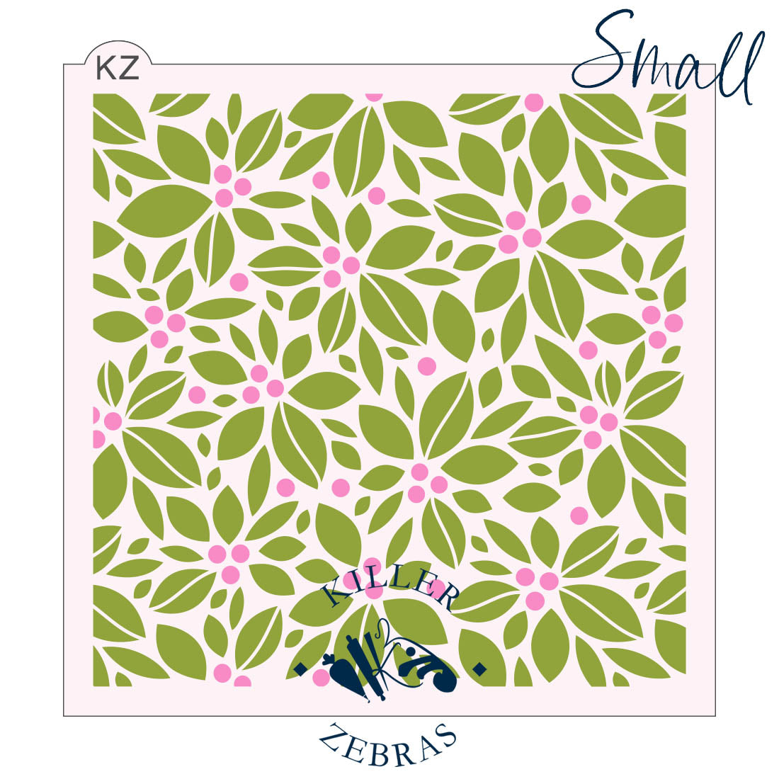 5.5 x 5.5 Stencil Holly 2 Part Stencil Small