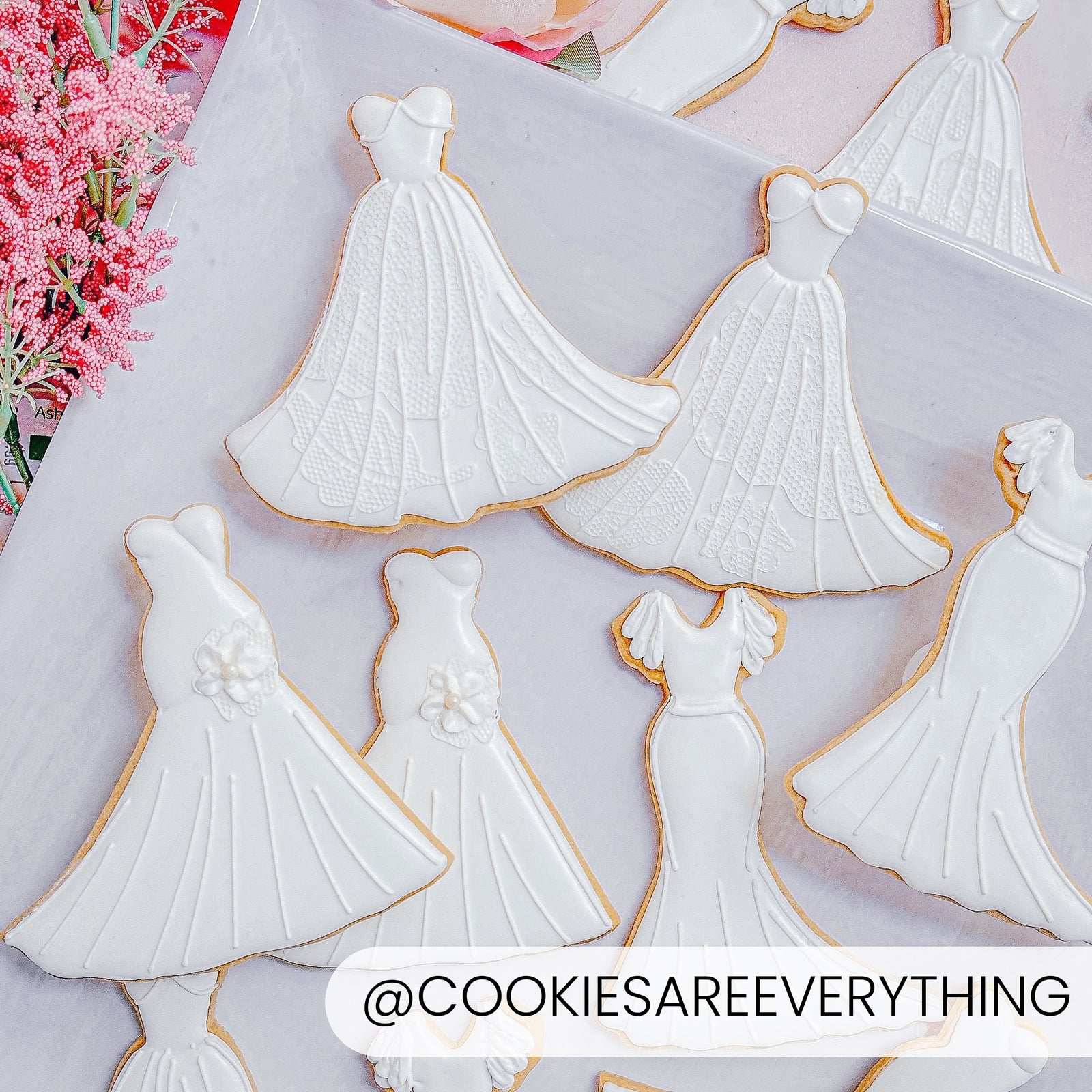 The Audrey Wedding Dress – Cookie Cutter & Stencil Set