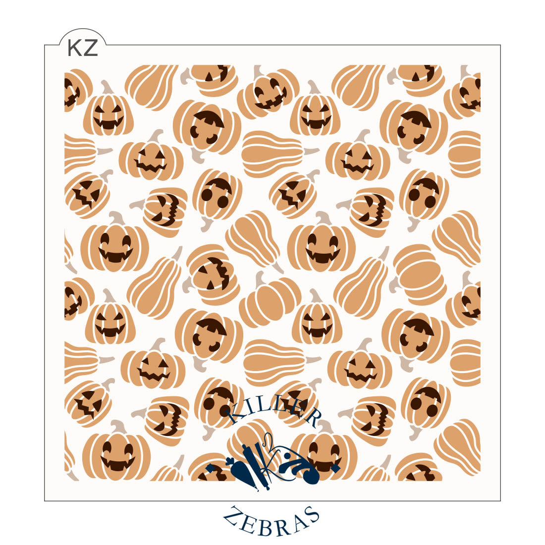 5.5 x 5.5 Stencil Pumpkins 2/3 Part Stencil
