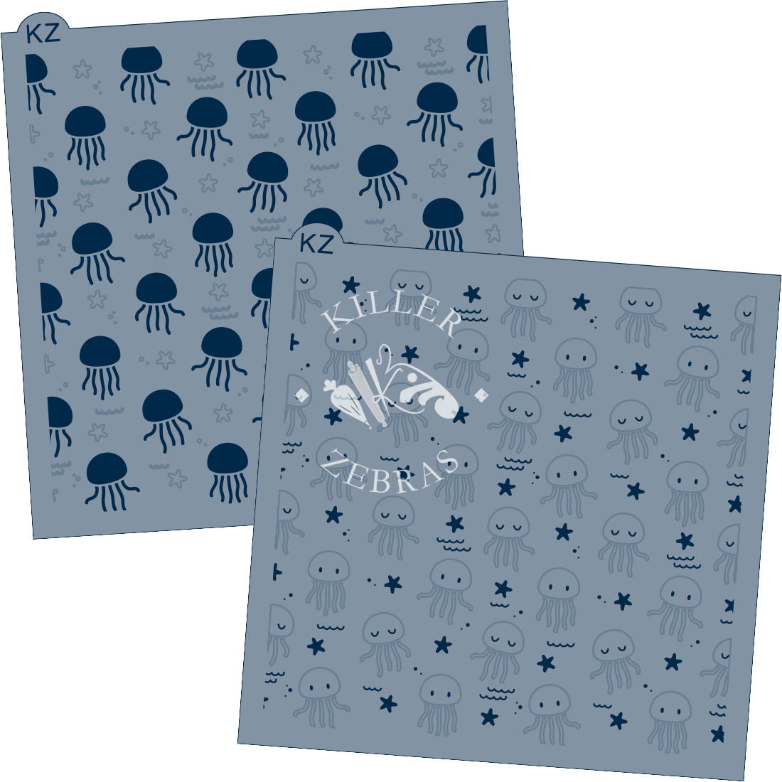 5.5 x 5.5 Stencil Jellyfish 2 Part Stencil